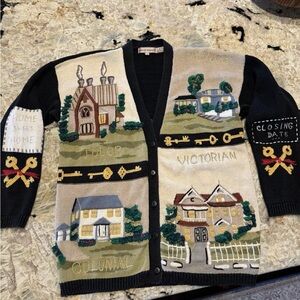 Adorable Vintage Realtor Cardigan Medium